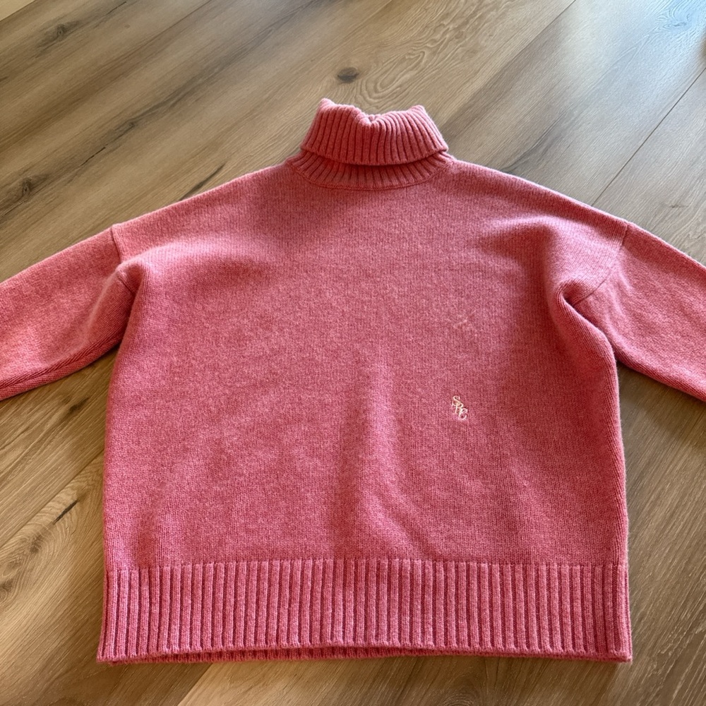 Sporty & Rich Dusty Rose Turtleneck Sweater